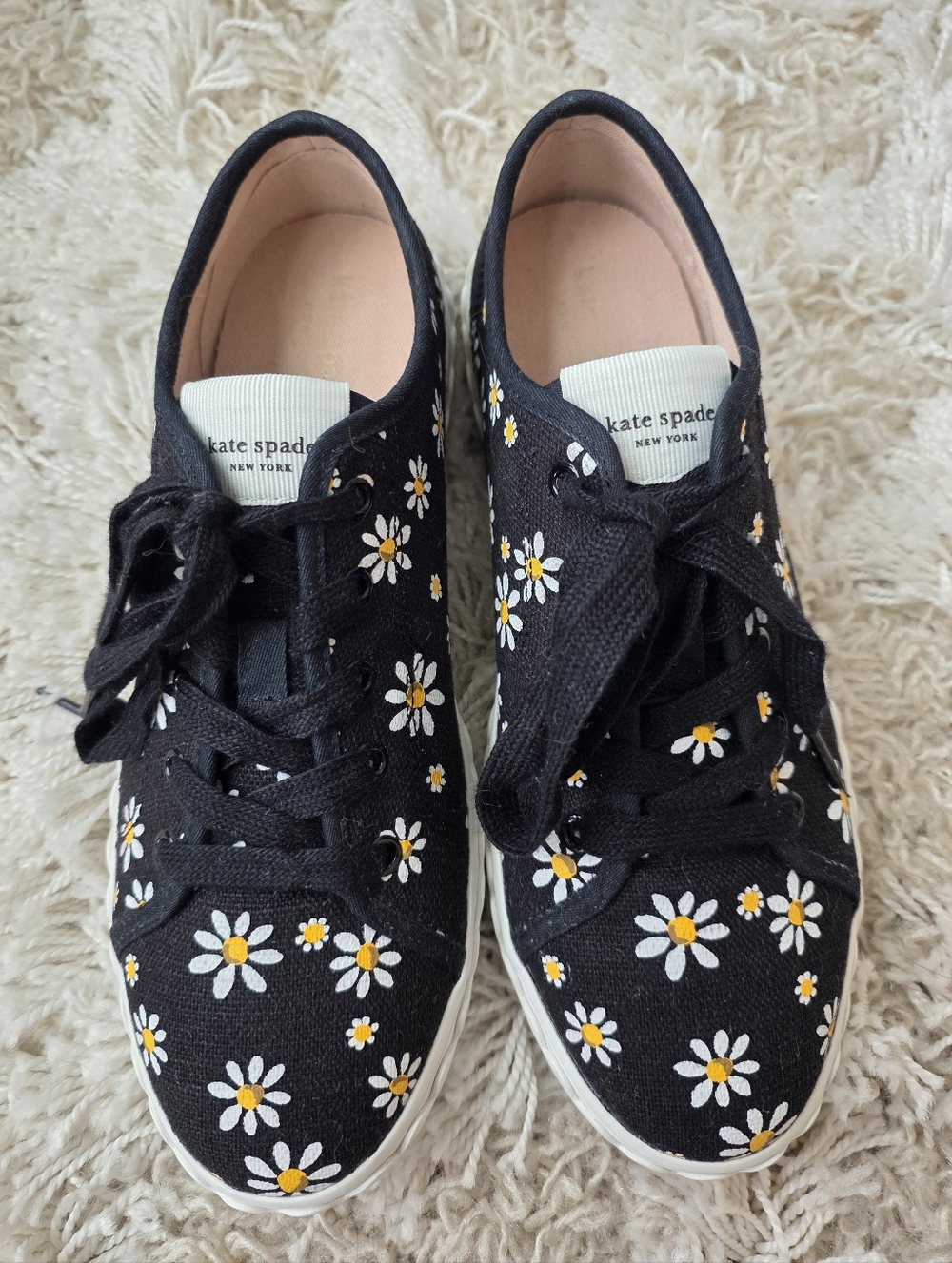 kate spade floral black canvas sneakers